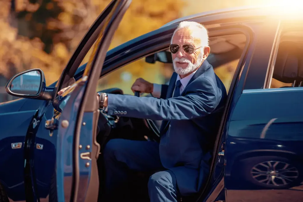 chauffeur dans une voiture